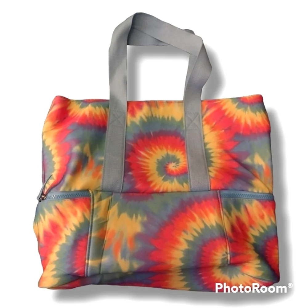 NWT No Boundaries Baby Blue & Tie Dye Oversized Insulated Zippered Beach Bag - Picture 2 of 10
